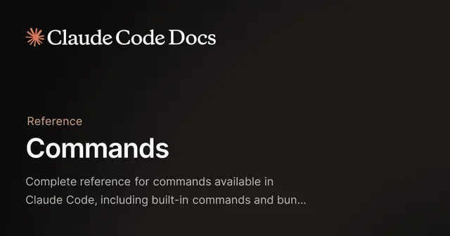 Claude Code Commands - Official Documentation