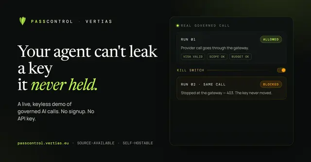 Show HN: PassControl – so your AI agents never hold your real API keys