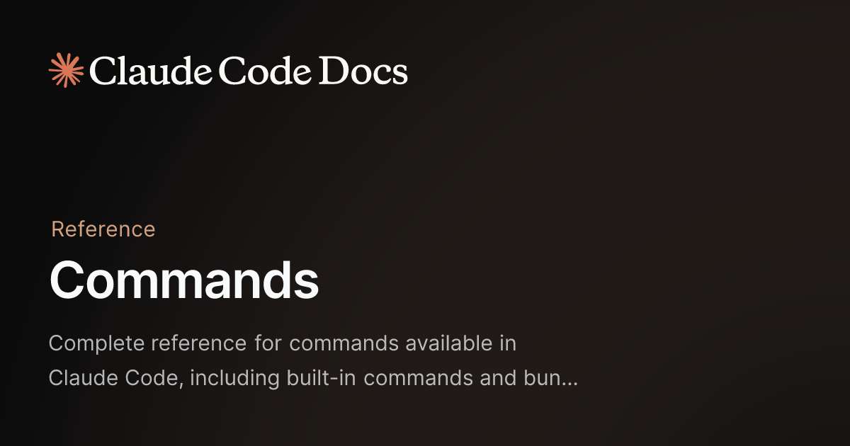 Claude Code Commands - Official Documentation
